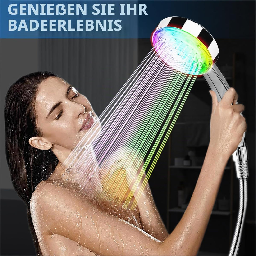 JINYOMFLY LED-Duschkopf, beleuchteter Duschkopf, Farbduschkopf, LED-Handbrause, automatischer Wechse