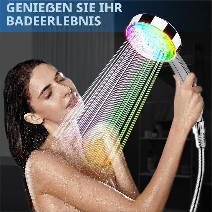 JINYOMFLY LED-Duschkopf, beleuchteter Duschkopf, Farbduschkopf, LED-Handbrause, automatischer Wechse