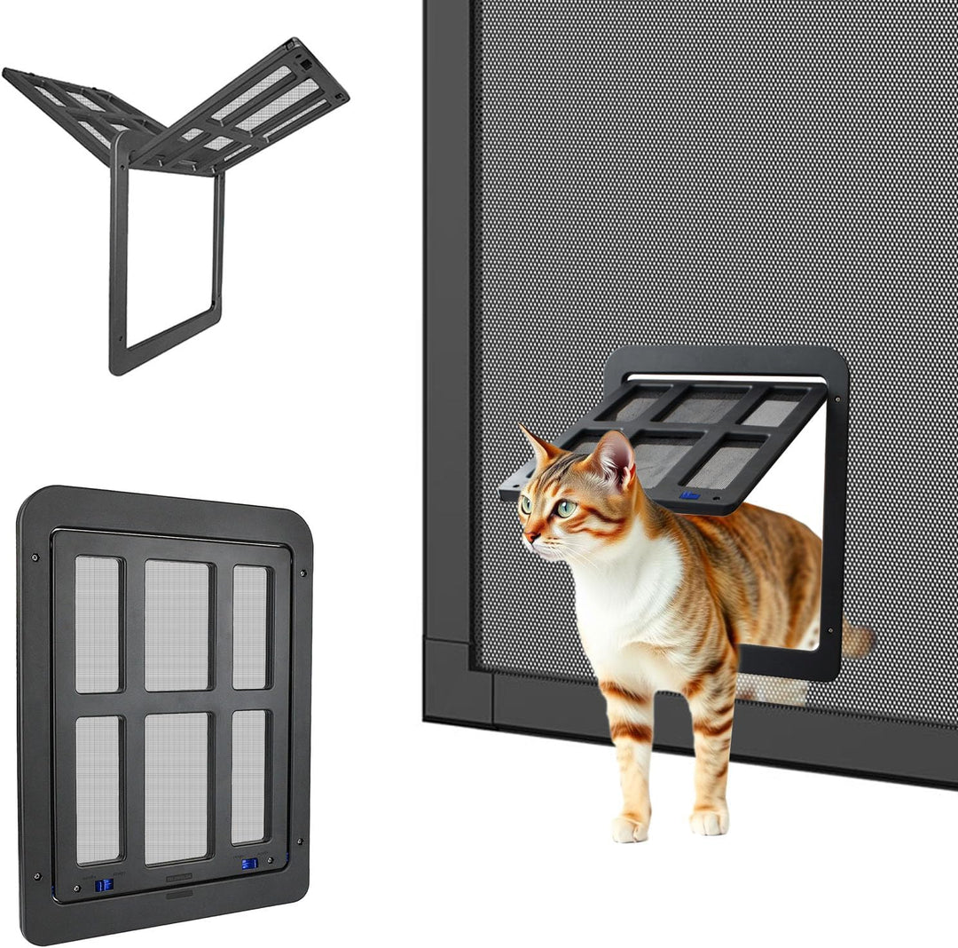 Enjoying Haustier-Bildschirm-Hundetür 21 x 24,5 cm Katzentür mit Magnetklappe Abschliessbar Hundetür
