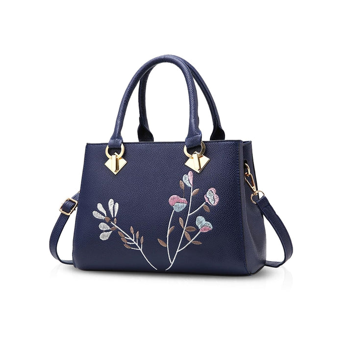 NICOLE &amp; DORIS Retro Women Top Handle Handbags Tote Purse Shoulder Bag Crossbody Bag PU Leather Blau