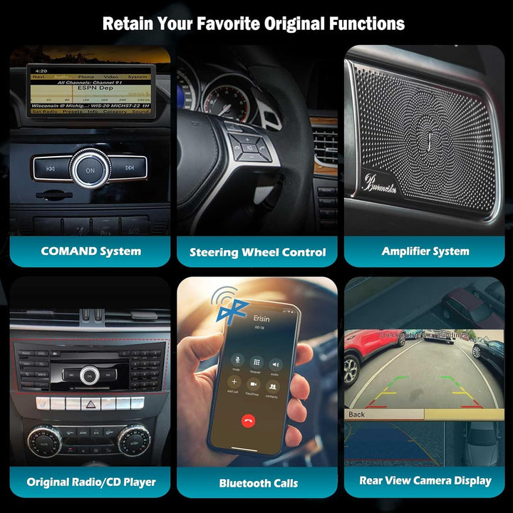 Erisin 10.25 Zoll 8-Kern 4GB+64GB Android 12 Autoradio GPS Navi für Mercedes Benz E-Klasse W212 S212