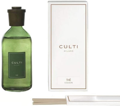 Culti Milano-Diffusor, Grün, 500 ml, Duft: The, Sencha und Gayac-Holz, Brenndauer 3 Monate, Meterwar