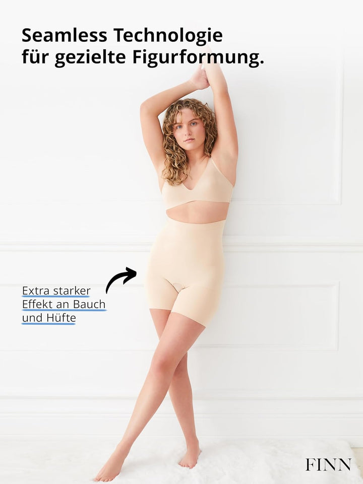 FINN Shapewear Bauchweg Unterhose Damen ohne Nähte - Stark Formende Body-Shaper Kompressions-Shorts