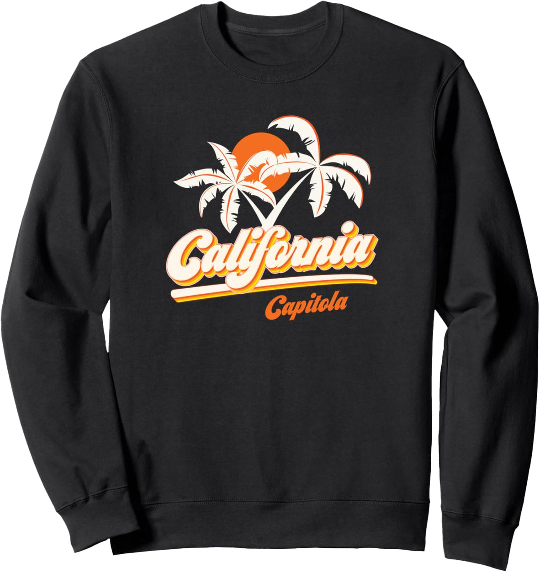 Capitola California USA Retro 70s Summer Vacation Souvenir Sweatshirt