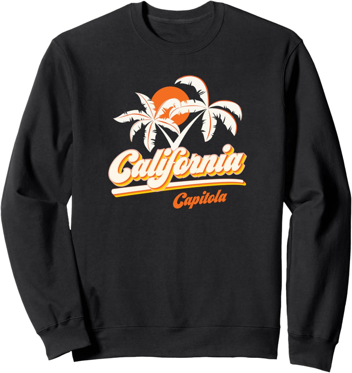 Capitola California USA Retro 70s Summer Vacation Souvenir Sweatshirt