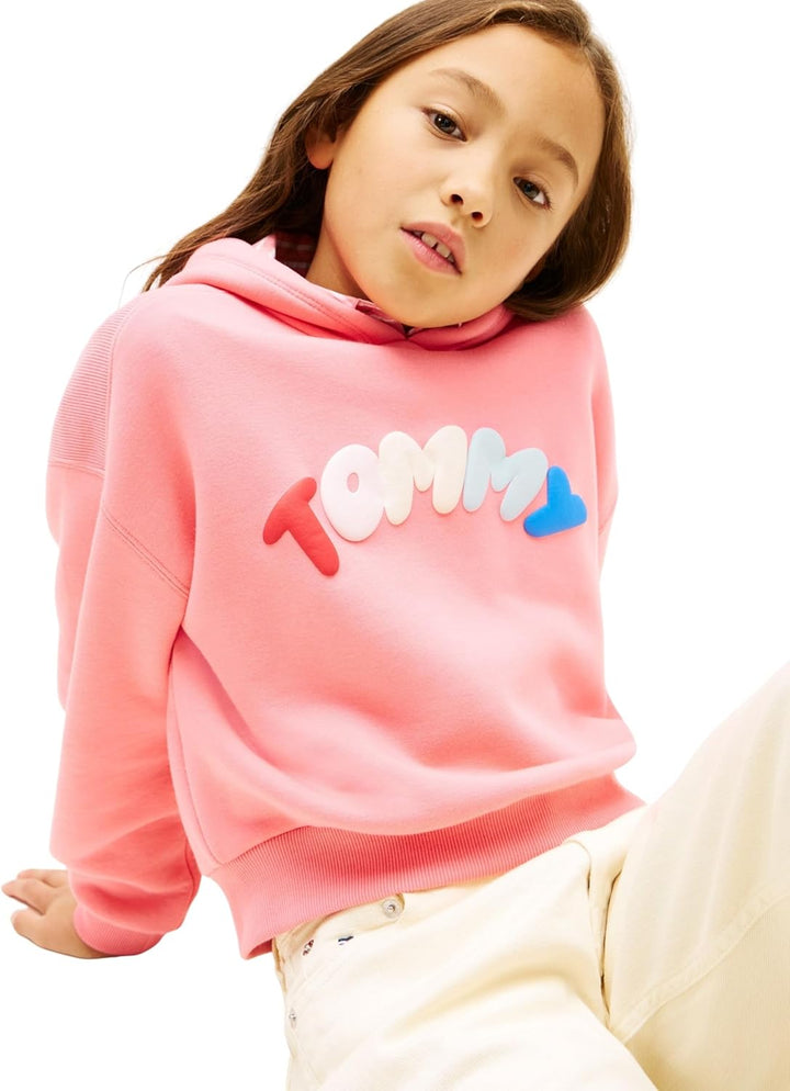 Tommy Hilfiger Mädchen Tommy Puff Print Hoodie Kg0kg09241 Sweatshirts (1er Pack) 5 Jahre Pink (Tropi