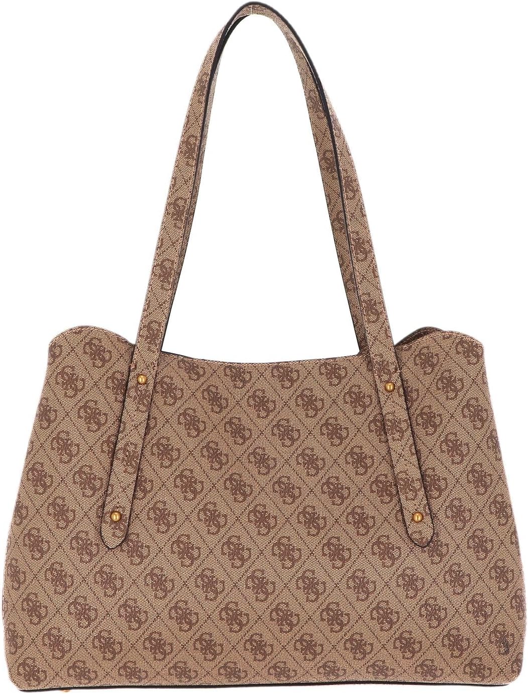 GUESS Damen Eco Brenton Girlfrie Tasche Latte Logo, Latte Logo