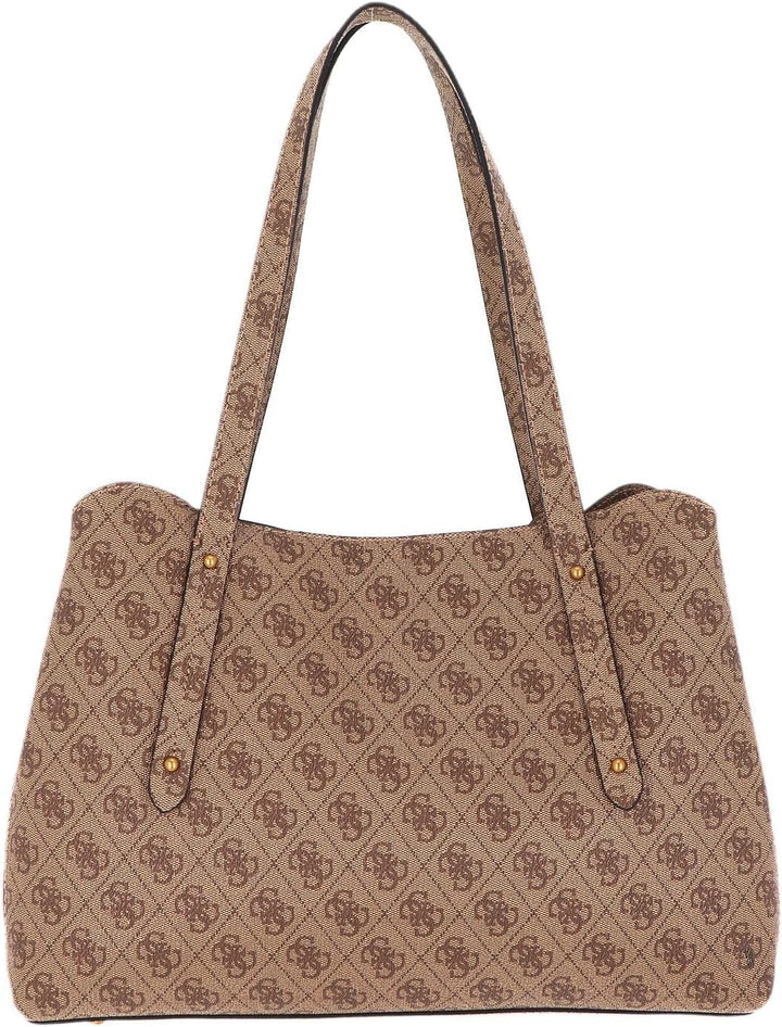 GUESS Damen Eco Brenton Girlfrie Tasche Latte Logo, Latte Logo