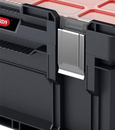 Keter Connect Cantilever Werkzeugkasten, 56,5x31,7x25,1 Cm, Transparenter Bruchsicherer Deckel, Hera