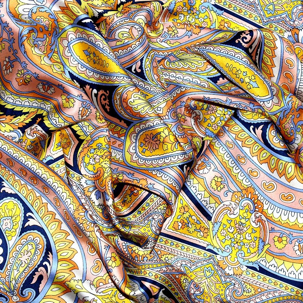 Lorenzo Cana Herren Seidenschal aufwändig bedrucktes Paisleymuster Schal 100% Seide 50 cm x 170 cm h