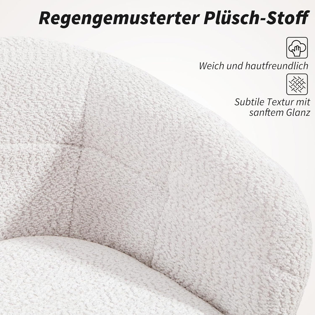 HOMCOM Schreibtischstuhl Homeoffice Stuhl mit Samt-Leinenoptik, gewölbter Rückenlehne, Höhenverstell