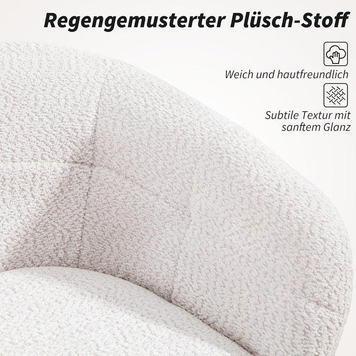 HOMCOM Schreibtischstuhl Homeoffice Stuhl mit Samt-Leinenoptik, gewölbter Rückenlehne, Höhenverstell