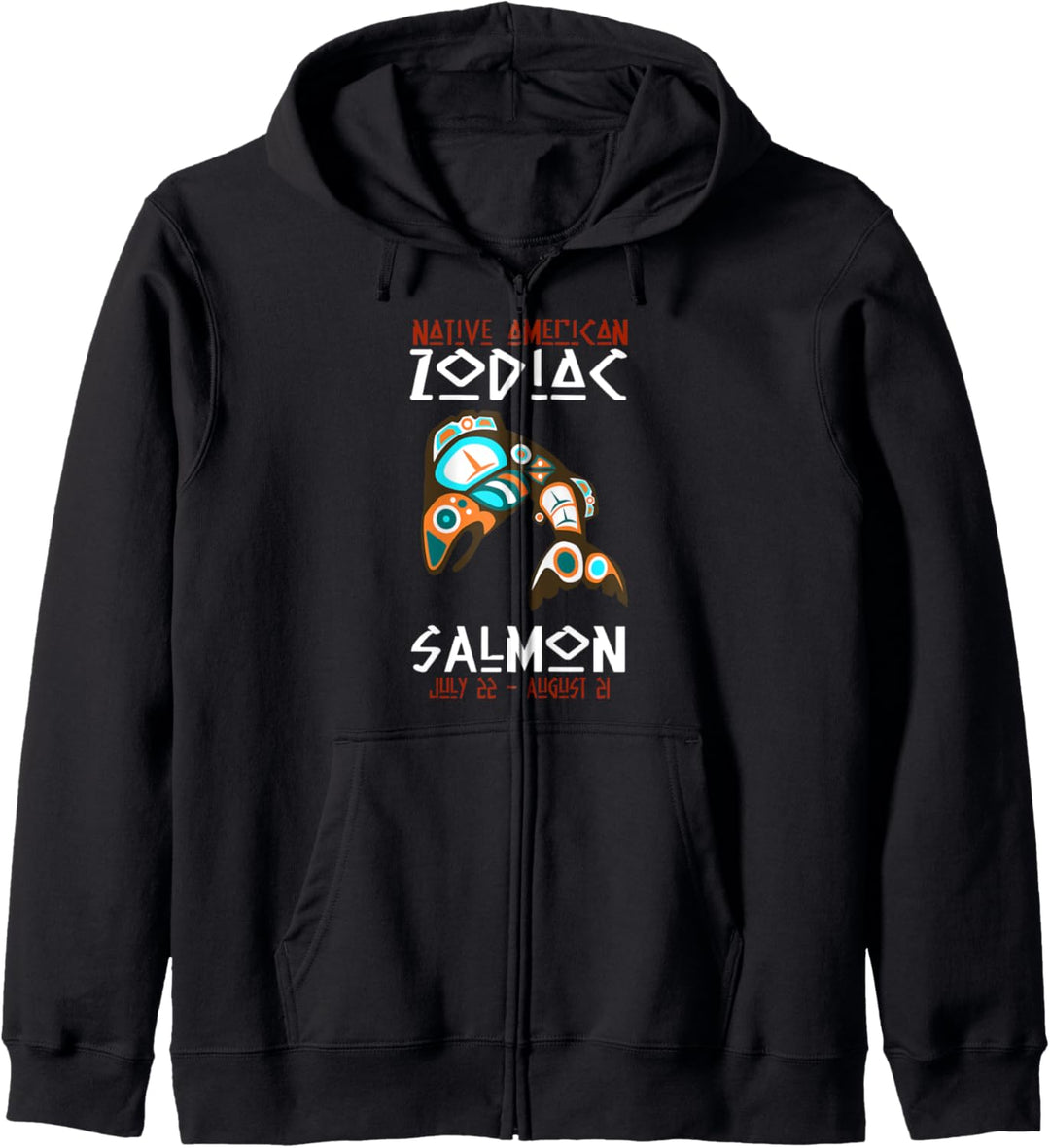 Indianer Lachs Astrologisches Zeichen Indian Zodiac Kapuzenjacke