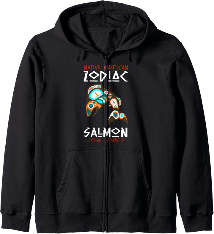 Indianer Lachs Astrologisches Zeichen Indian Zodiac Kapuzenjacke