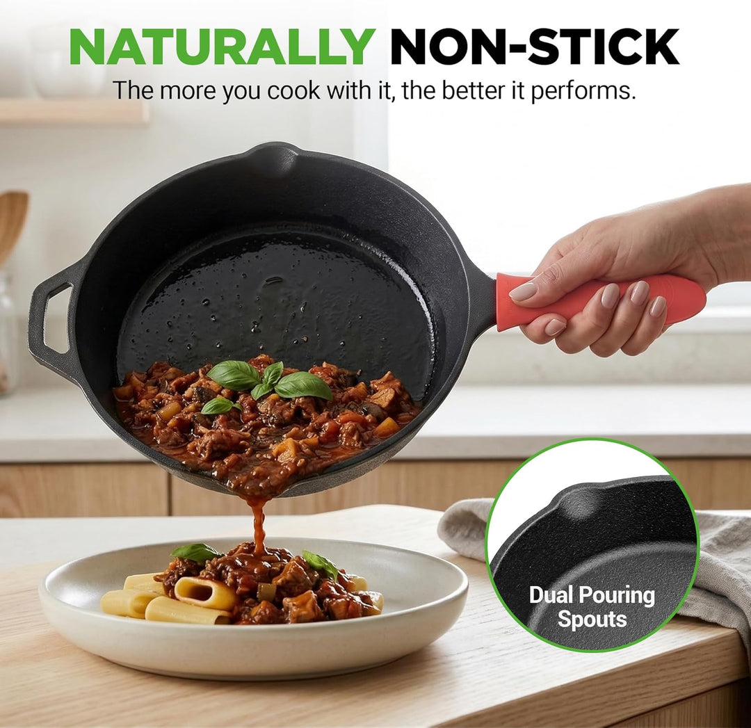NutriChef Gusseisen Grillpfanne Induktion – Lodge Cast Iron, Grill Pan – Eisenpfanne Perfekt als Ste