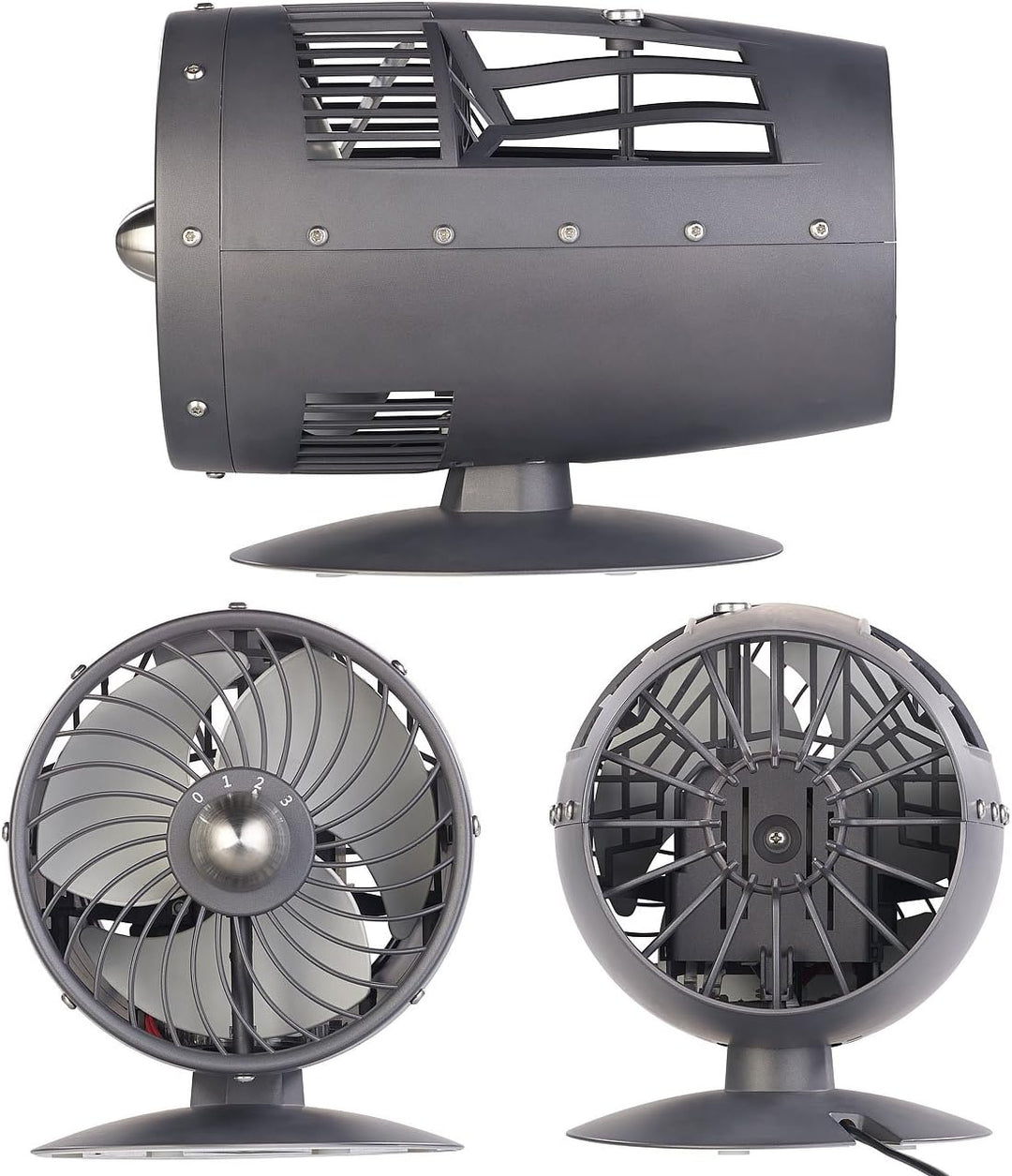 Sichler Haushaltsgeräte Retro Ventilator leise: Designer-Objekt: Tischventilator im Turbinen-Look, Ø