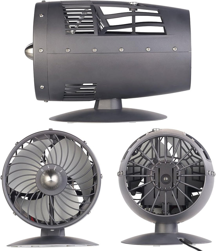 Sichler Haushaltsgeräte Retro Ventilator leise: Designer-Objekt: Tischventilator im Turbinen-Look, Ø