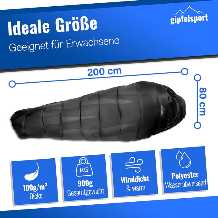 Gipfelsport Ultraleicht Schlafsack 4 Jahreszeiten [-20°C bis 15°C] Ultralight Sleeping Bag | Ultrale