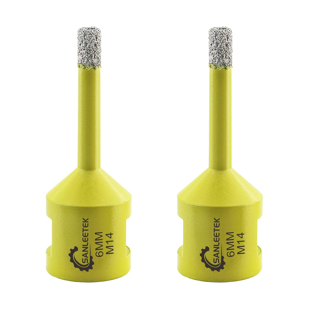 Diamant-Fliesenbohrer 2pcs 6mm SANLEETEK Vakuumgelötet Diamant-Lochsäge für Keramik Porzellan Marmor