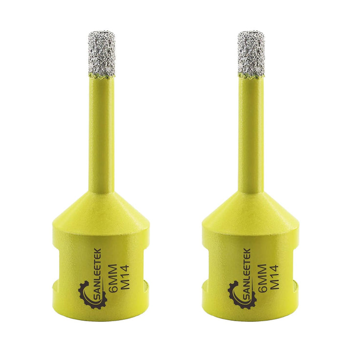 Diamant-Fliesenbohrer 2pcs 6mm SANLEETEK Vakuumgelötet Diamant-Lochsäge für Keramik Porzellan Marmor