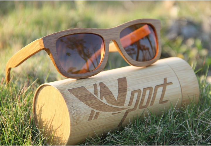 Ynport Bambus-Sonnenbrille für Herren/Damen, klassisches Design, mit Holz beschichtet, Vintage-Stil,