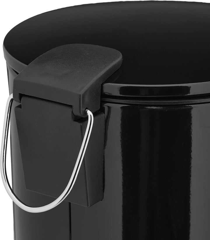 Relaxdays Kosmetikeimer, 5 Liter, Absenkautomatik, entnehmbarer Inneneimer, Bad Mülleimer, Metall, T