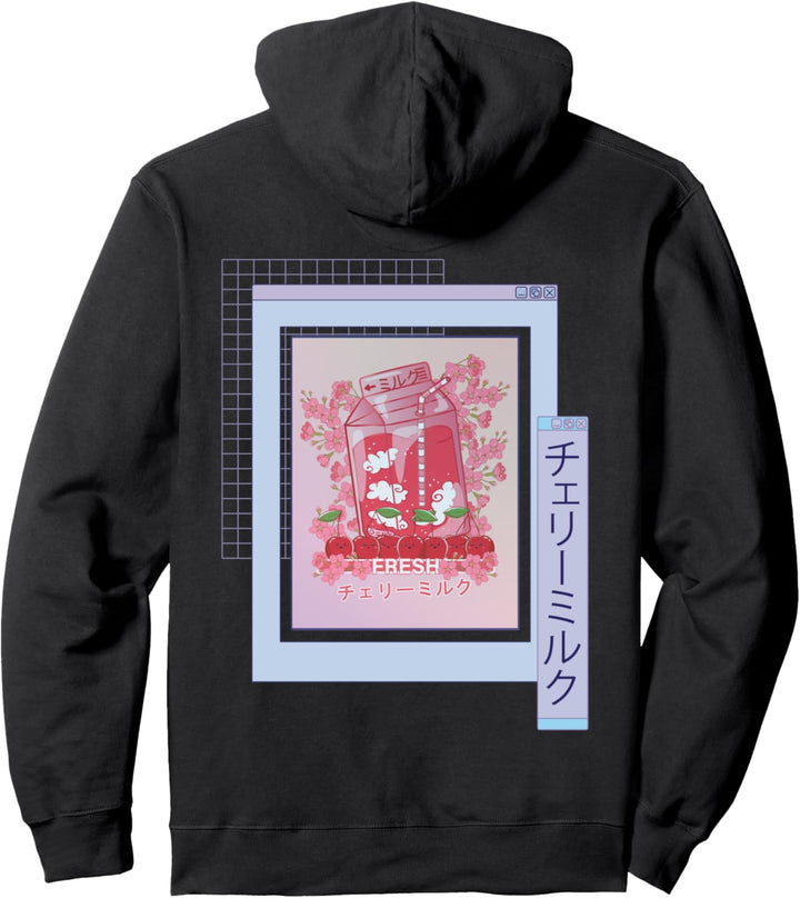 Vaporwave 90s Japanisch Kawaii Kirschmilch Retro Browser Pullover Hoodie