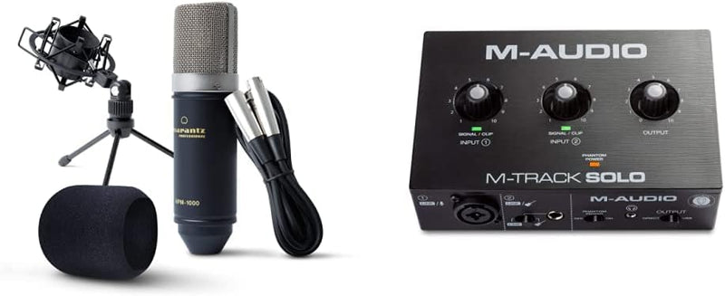 Marantz Professional MPM1000 - XLR Kondensatormikrofon, Schwarz & M-Audio M-Track Solo – USB Audio I