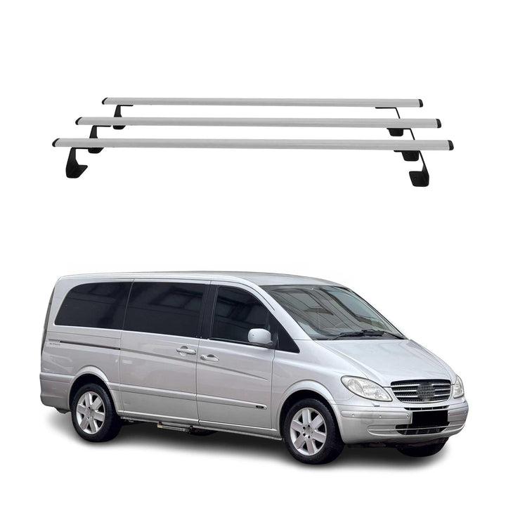 OMAC Heavy Duty Dachträger Querträger kompatibel mit Mercedes Vito W639 2003-2014 – 3 Stangen – Stah