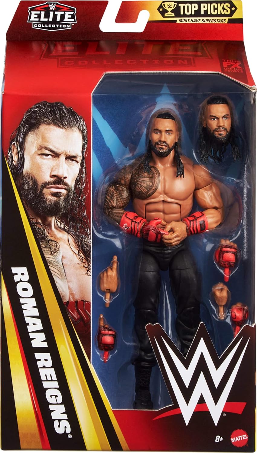 Mattel WWE Elite Collection Top Picks, Set mit Actionfigur und Zubehörteilen, ca. 15 cm grosse Samme