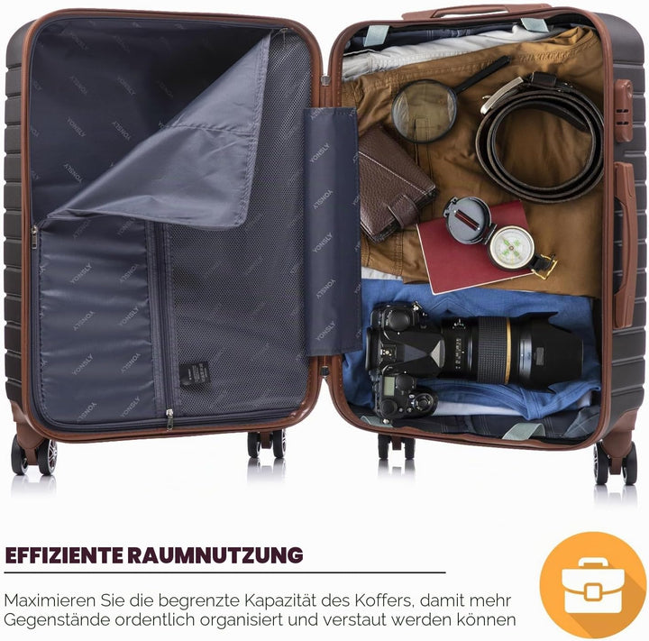 Reisekoffer Trolley Rollkoffer Handgepäck Set, Kofferset, Gepäckset Hartschalenreisekofferkoffer Sui