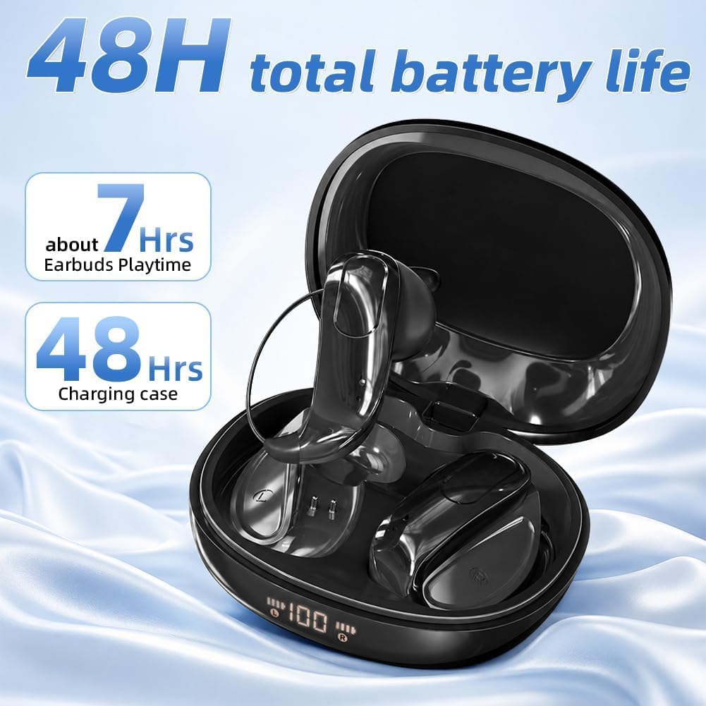 Bluetooth 6.0 Open-Ear Kopfhörer mit stabilem Sitz, 13mm Bass-Treiber, ENC Rauschunterdrückung, IPX5