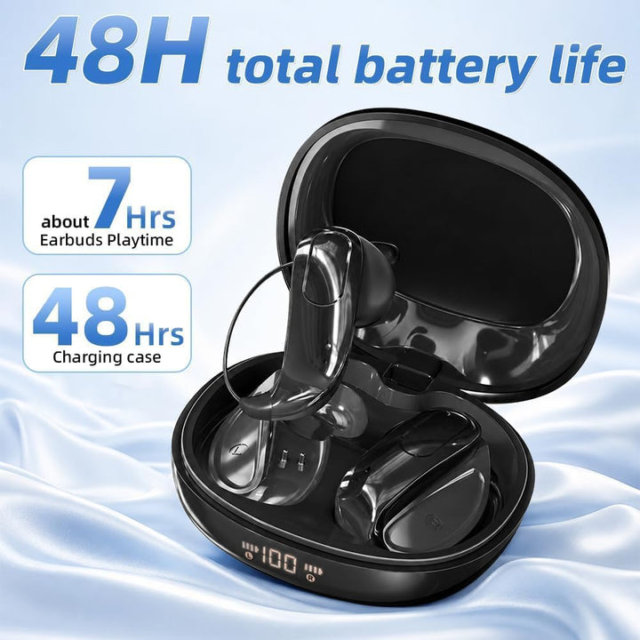 Bluetooth 6.0 Open-Ear Kopfhörer mit stabilem Sitz, 13mm Bass-Treiber, ENC Rauschunterdrückung, IPX5