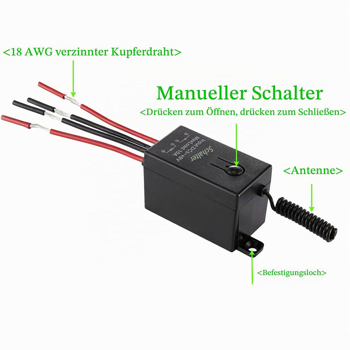 dstfuy lichtschalter set funk,2 Wege Mini Fernschalter,DC 5V/12V/24V/48/10A Wireless Lichtschalter F