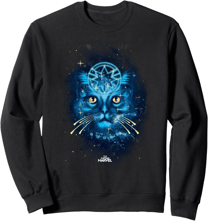 Captain Marvel Goose Blue Galaxy Portrait Sweatshirt