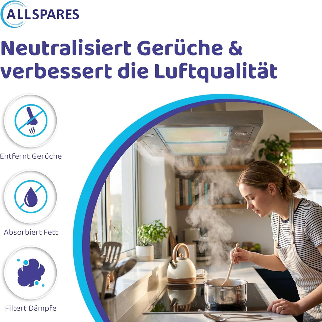 AllSpares Aktivkohlefilter für Dunstabzugshauben geeignet für Bosch DHZ5346 / 11026771/00705432, Sie