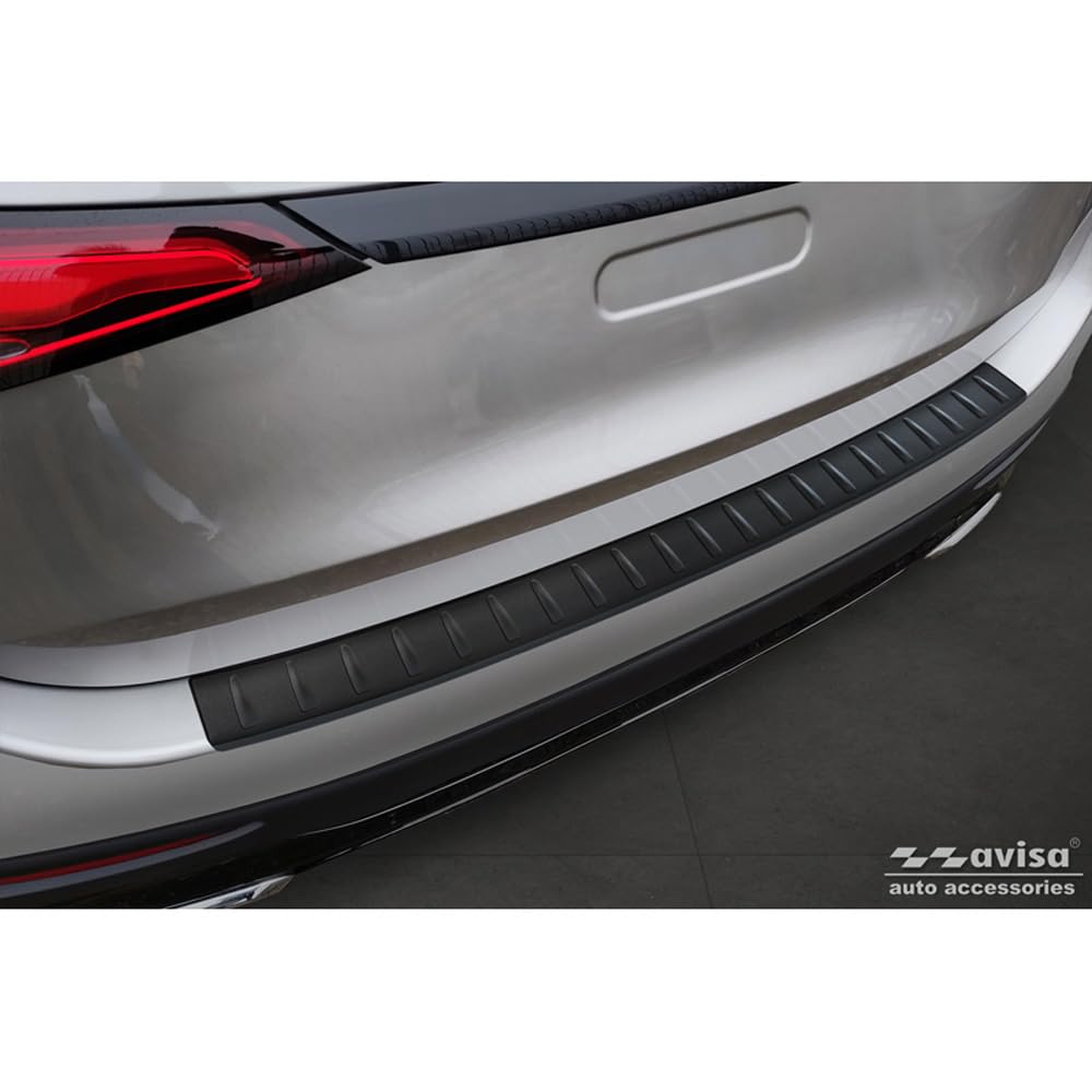 Avisa Matt-Schwarz Edelstahl Heckstossstangenschutz kompatibel mit Mercedes GLC II (X254) 2022- 'Rib
