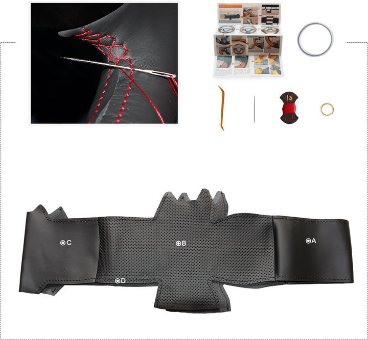 MEWANT Lenkradbezug für Nissan Qashqai/Qashqai+2/X-Trail/NV200/Serena/Evalia/AD/Dualis Lenkradhülle