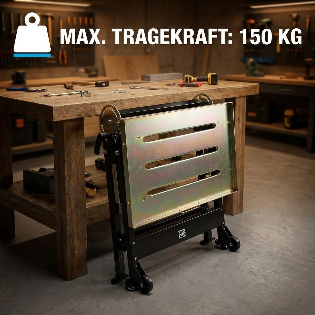 klappbarer Schweisstisch mit stufenloser Neigung, Werkbank mit Stahlplatte ((Werkbank Werktisch