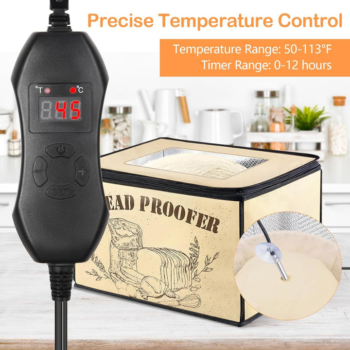Brot Gärbox, Sauerteigbrot Gärbox mit Einstellbarer Temperatur und Timer, für Selbstgemachtes Brot u