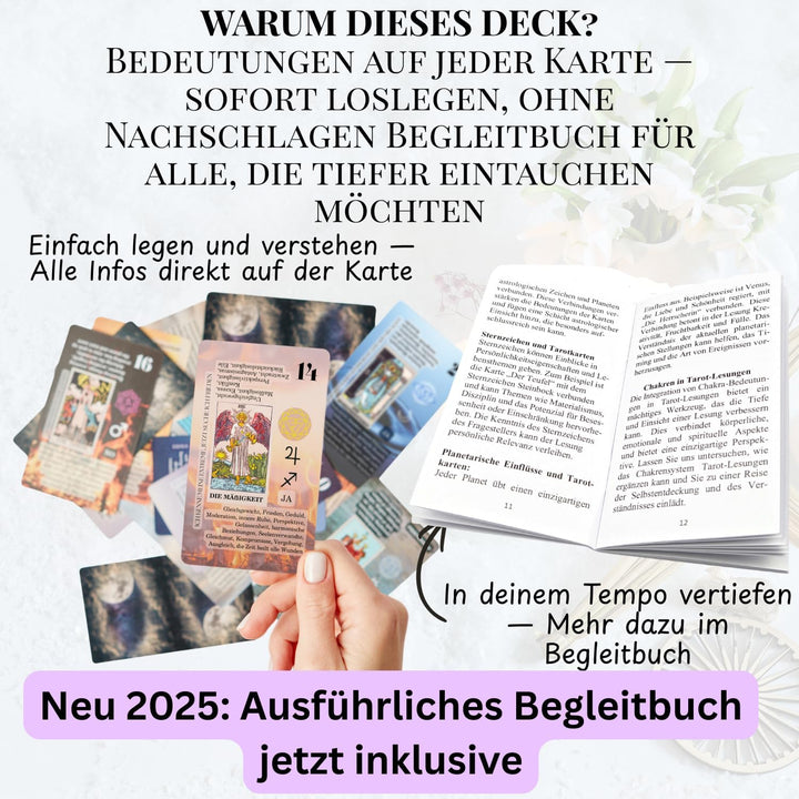 Witchy Cauldron Tarotkarten mit Buck für Anfänger, Tarotkarten Deutsch