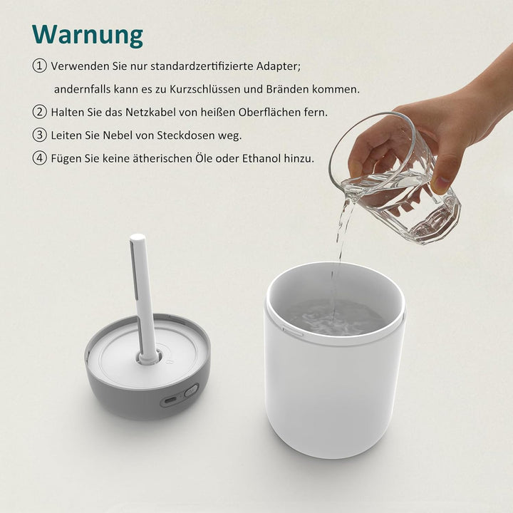Luftbefeuchter für Schlafzimmer Pflanzen Growbox Bedroom Kinderzimmer,Klein Tisch Leise Air Humidifi