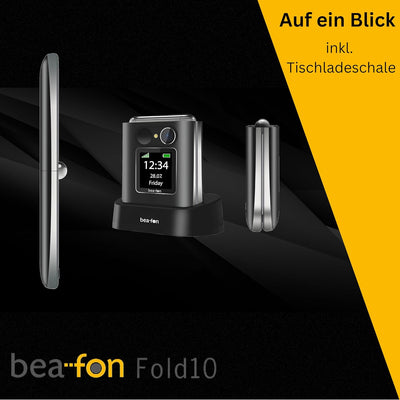 Beafon, silverline, Fold10, Klapphandy, SOS Notruftaste, XL Farbinnendiplay 2,2" (5,58cm), XL Farbau