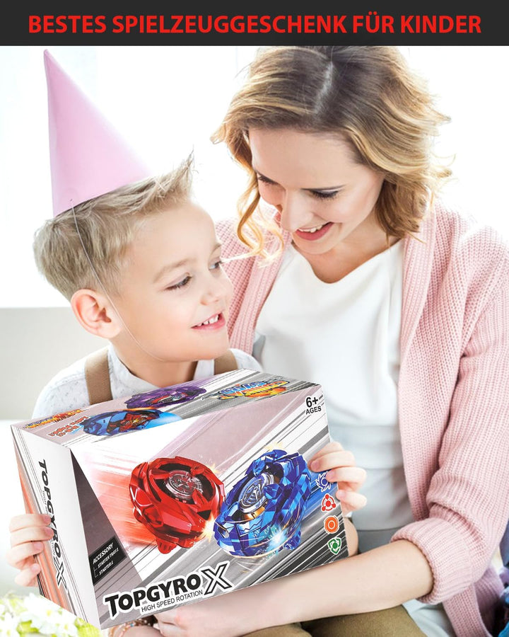 Kreisel X Set, 12 Kampfkreisel, 3 Launchers und 1 Griff, Kinderspielzeug Geburtstagsgeschenk mit Auf