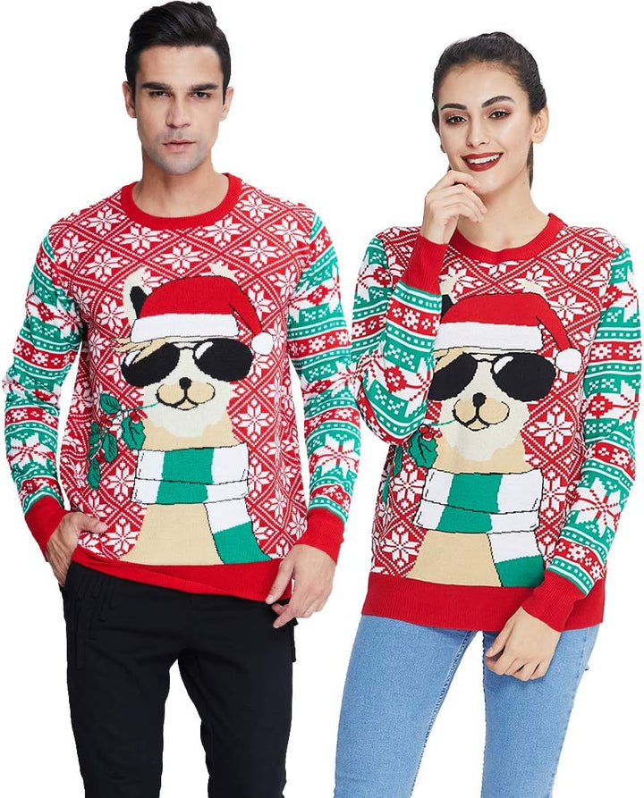 Goodstoworld Unisex Ugly Christmas Sweater Herren Weihnachtspullover Neuheit Dinosaurier Faultier Ka