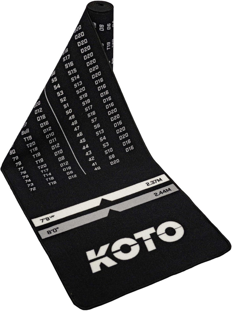 KOTO - Oche Carpet Checkout 285 x 80 cm Dartmatte, Professionelle Dartmatte zum Schutz des Bodens un