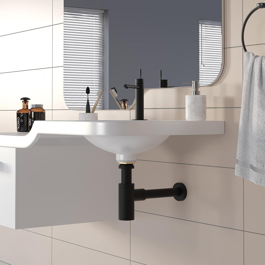 M. ROSENFELD HOME Design Siphon Waschbecken – Universeller Röhrensiphon 1 1/4" für Waschtisch, Geruc