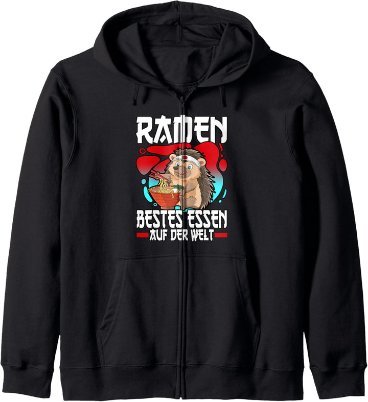 Ramen Lustig Spruch Japanische Nudelsuppe Igel Kapuzenjacke