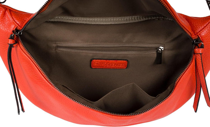 styleBREAKER Damen Halbmond Crossbody Schultertasche, abnehmbarer verstellbarer Schultergurt, Einfar