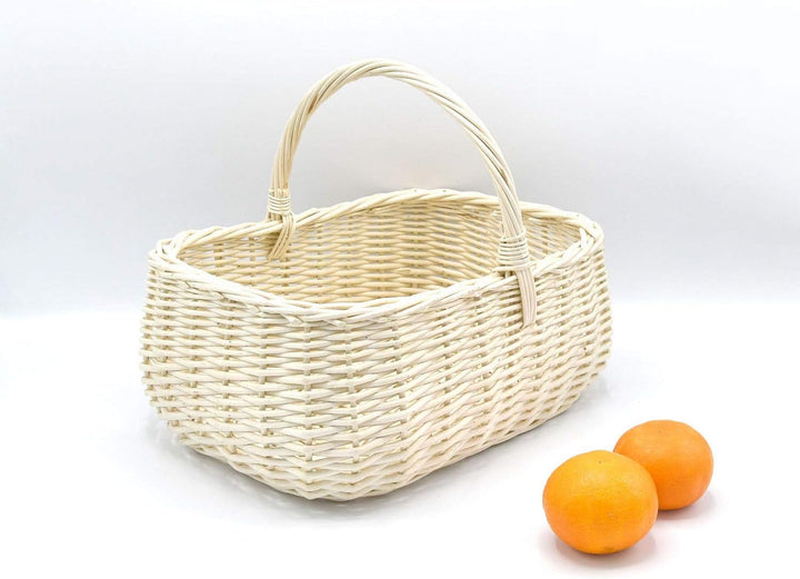 MyBer® Korb Weidenkorb Einkaufskorb Picknickkorb 33/23/13cm (27cm mit Henkel). Stabiler Tragekorb au
